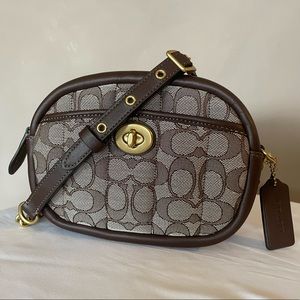Coach Small Camera Bag In Signature Jacquard Quilting